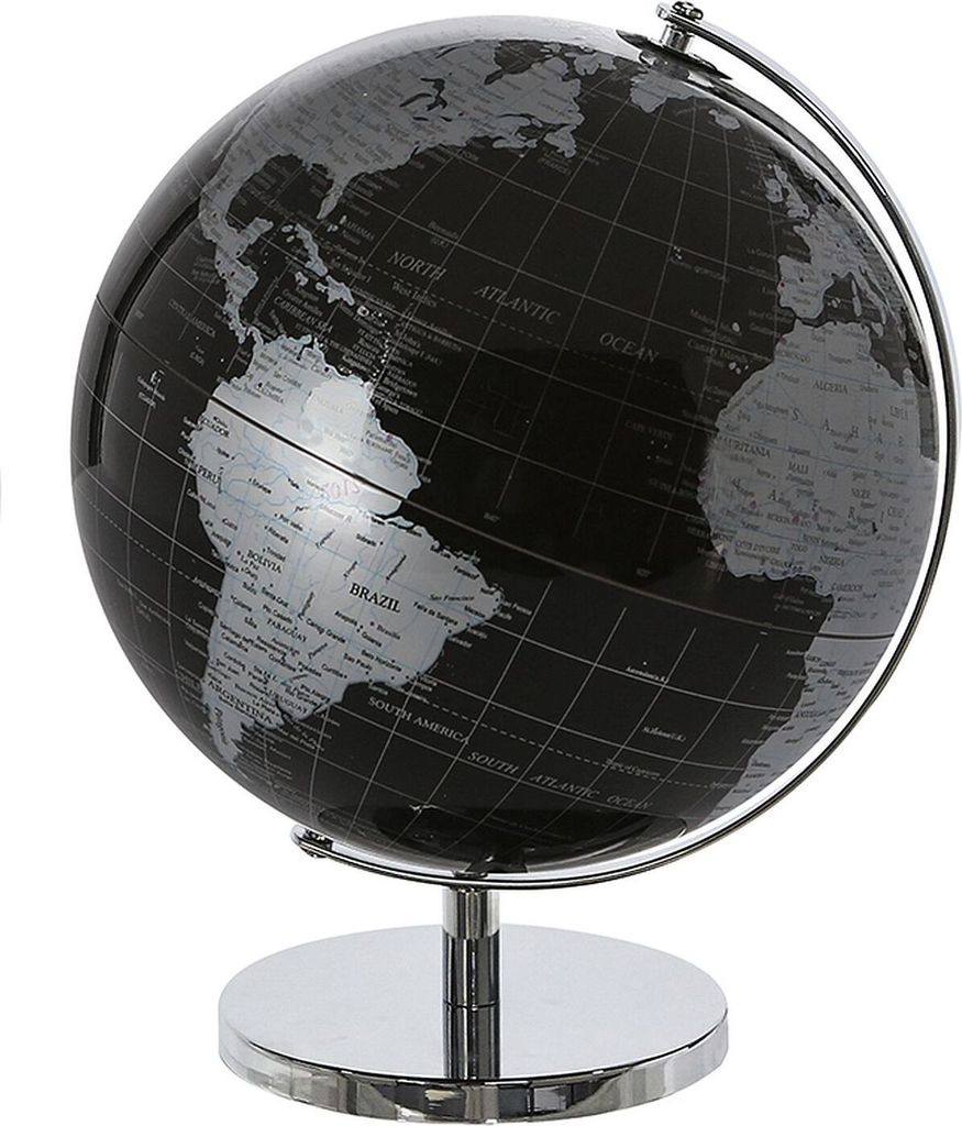 Casablanca Globus schwarz / silber Erdkugel Weltkugel Erdkunde Reisen