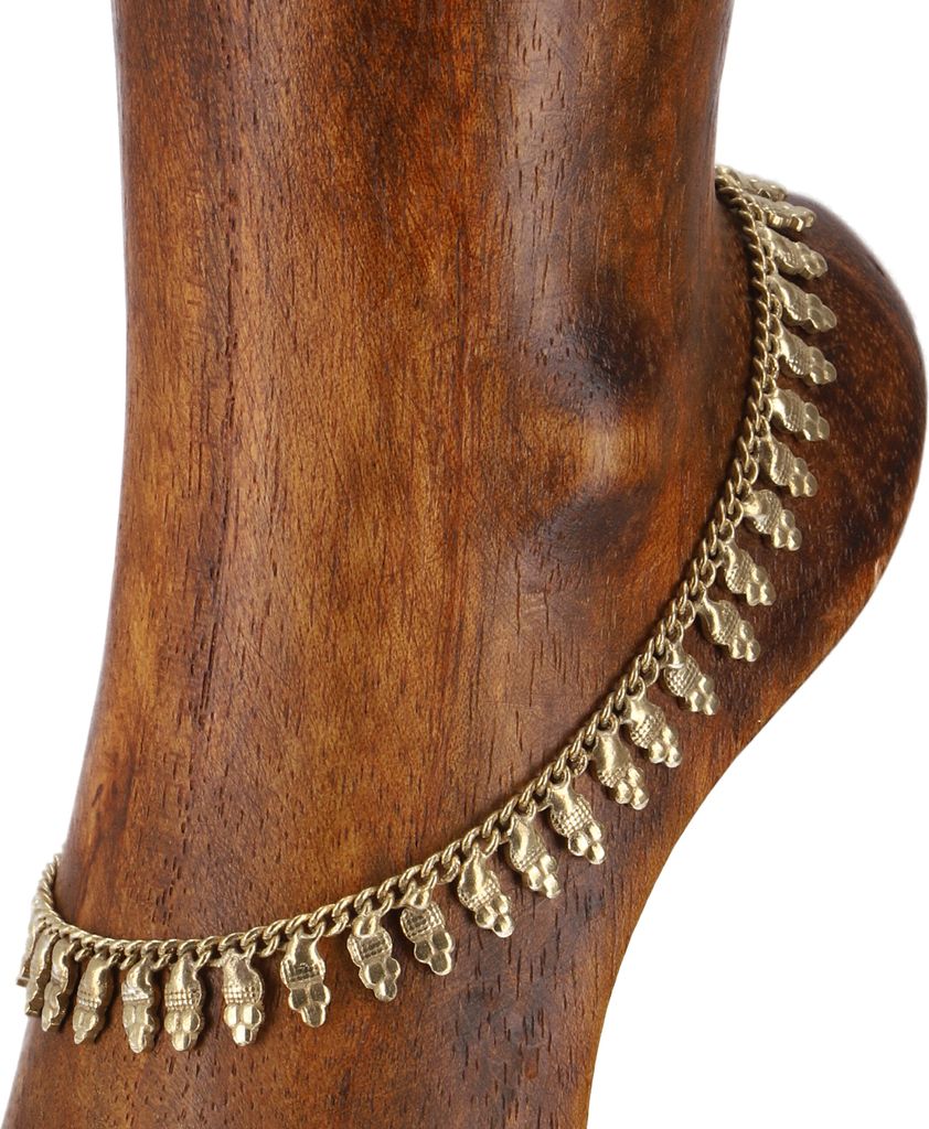 Indisches Fußkettchen, Orientalisches Fußkettchen - Gold, Fußketten & Bauchketten