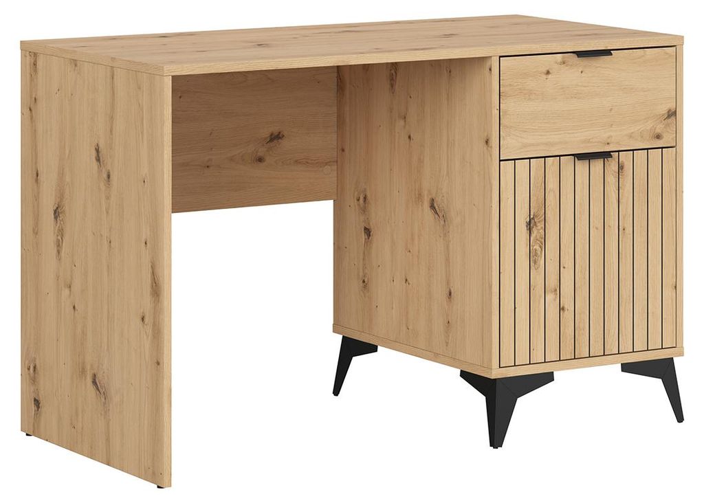 Schreibtisch Mao mit 1 Schublade und 1 Tür, Eichenoptik, 60cm