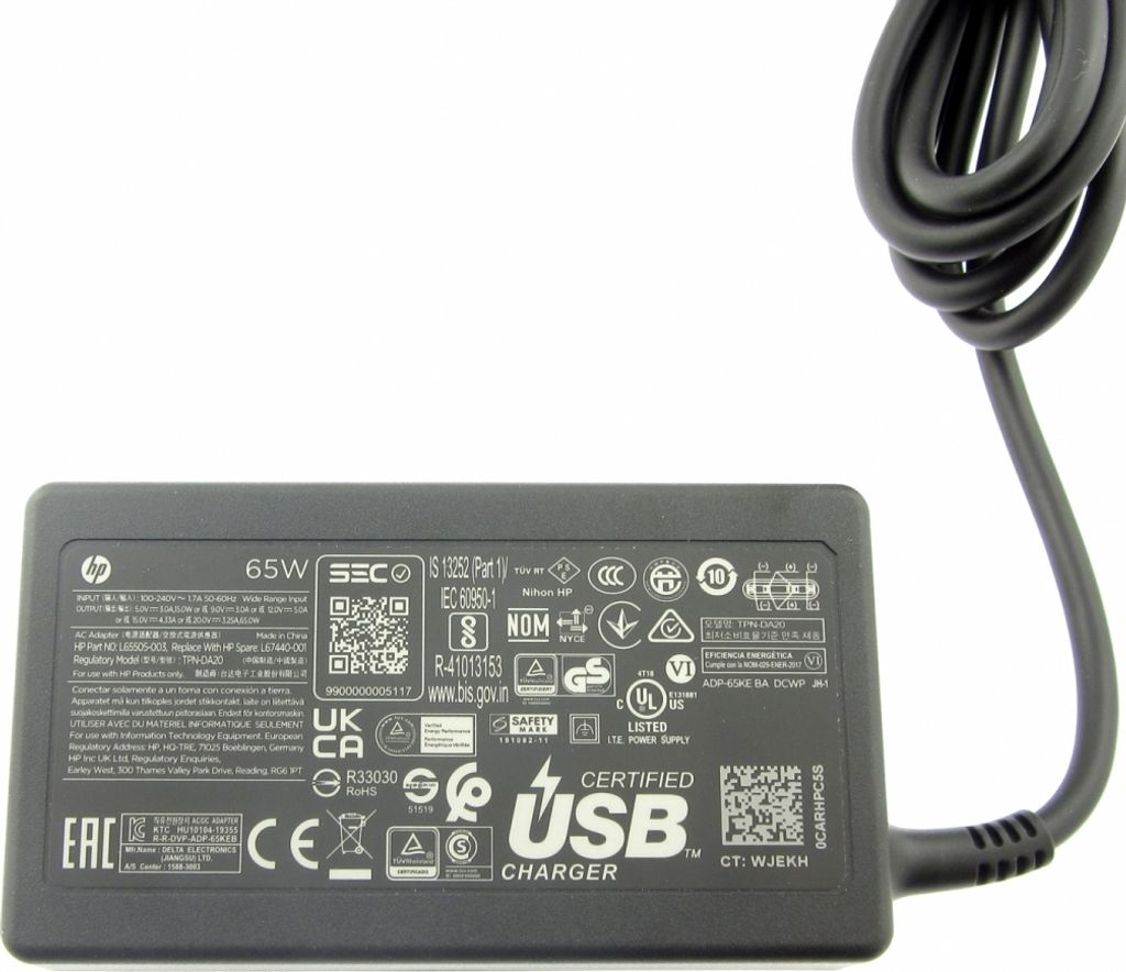 Caricabatterie HP USB-C 65W Originale Con Cavo - Alimentatore Per Notebook HP