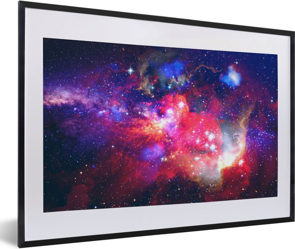 MuchoWow Gerahmtes Poster Universum - Farben - Weltraum 60x40 cm - Poster mit Schwarzem Bilderrahmen Wandposter Rahmen Foto Bilder - Schlafzimmer...