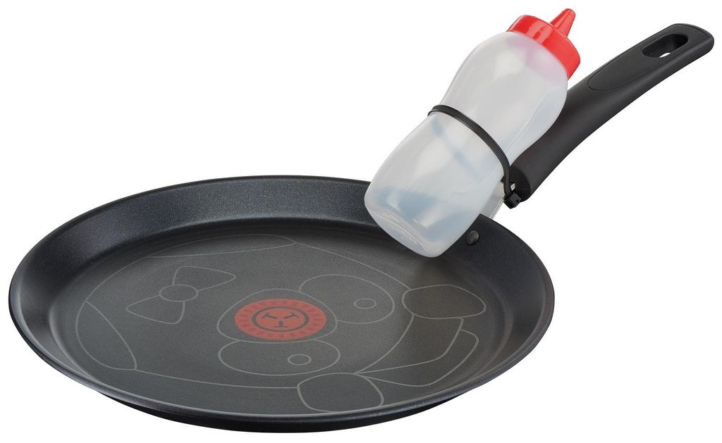 Tefal Crêpepfanne Creativ Einhorn Crepespfanne 25cm, Pfannkuchenpfanne Crepe Pfanne 2tlg, rostfrei Edelstahl (inkl Dosierflasche 200ml, Crepe Pfanne)