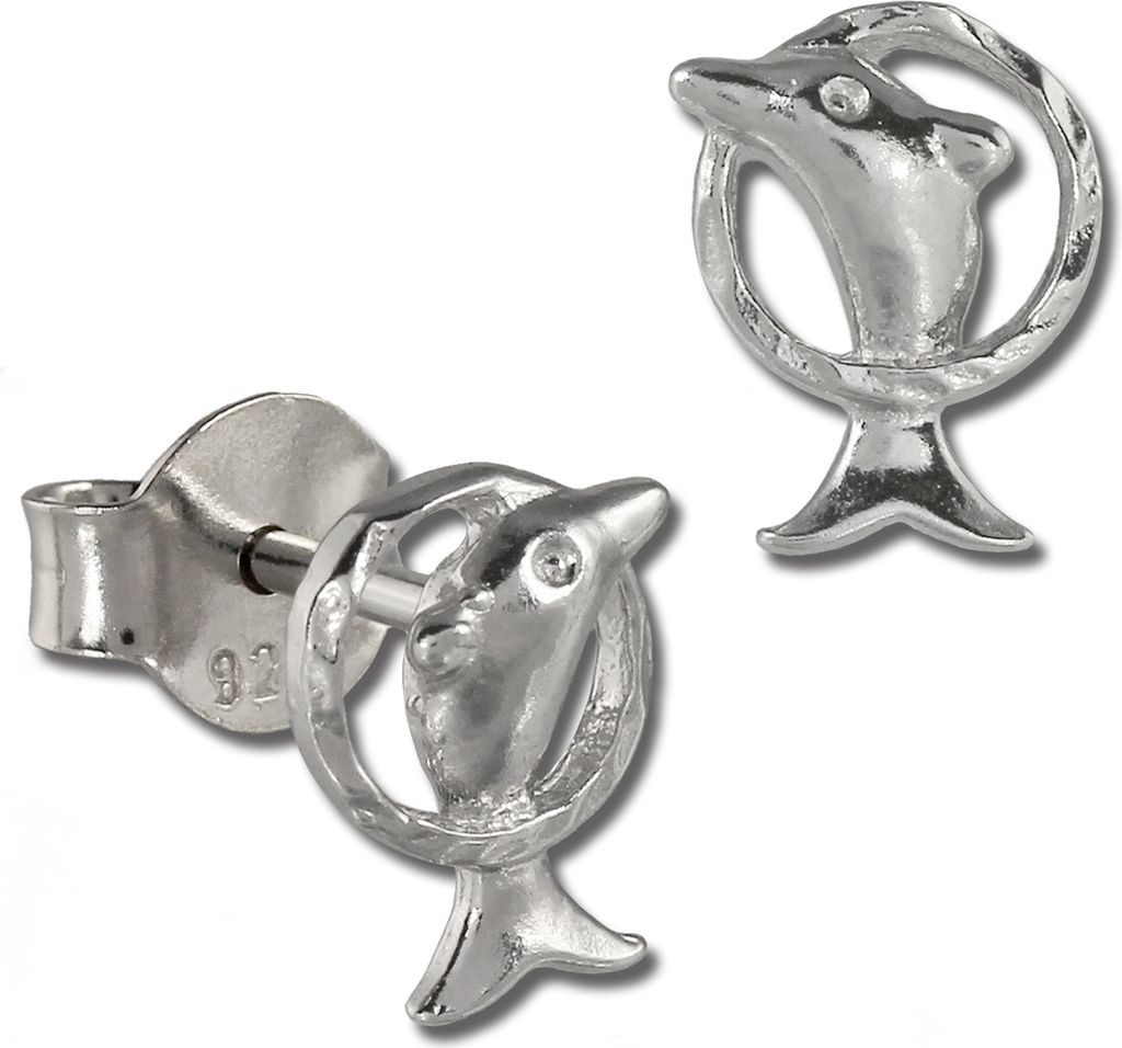 Teenie-Weenie Ohrstecker für Kinder 925 Silber silber Delfin Ohrringe SDO411