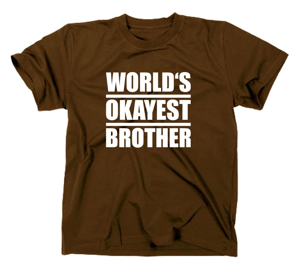 Styletex23 T-Shirt World Okayest Brother Fun, braun, S