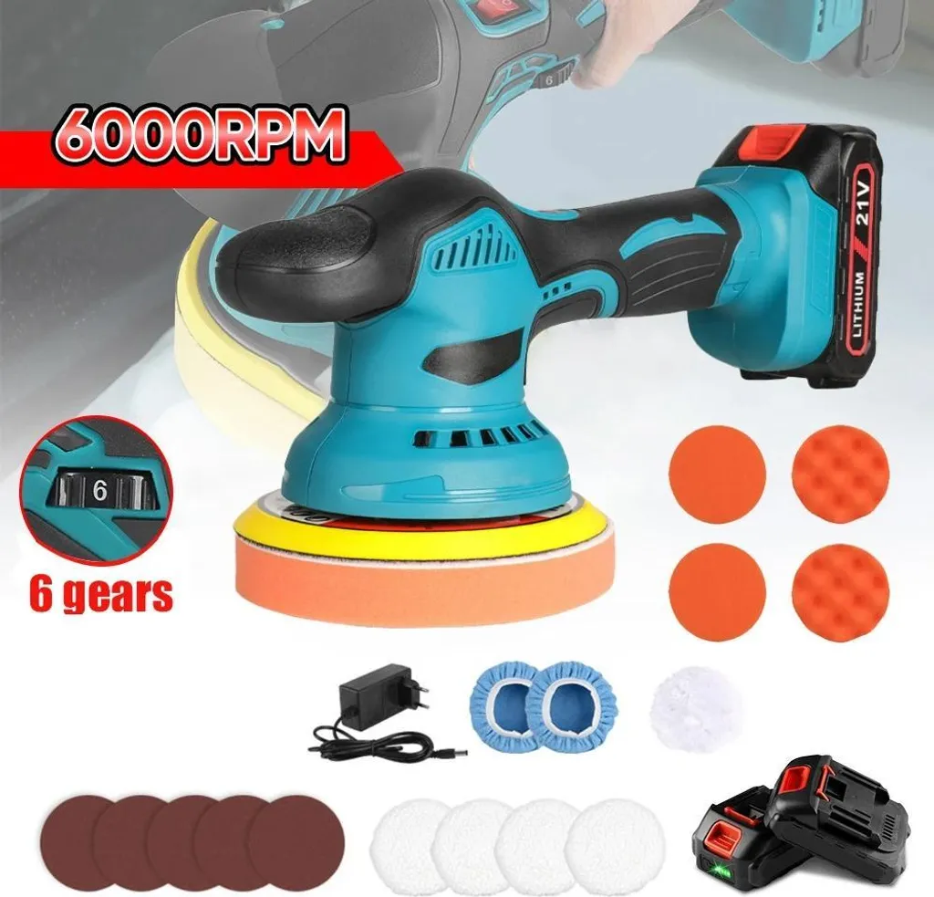 Kit Lucidatrice Auto 21V - 2 Batterie incluse - Multifunzione Blu