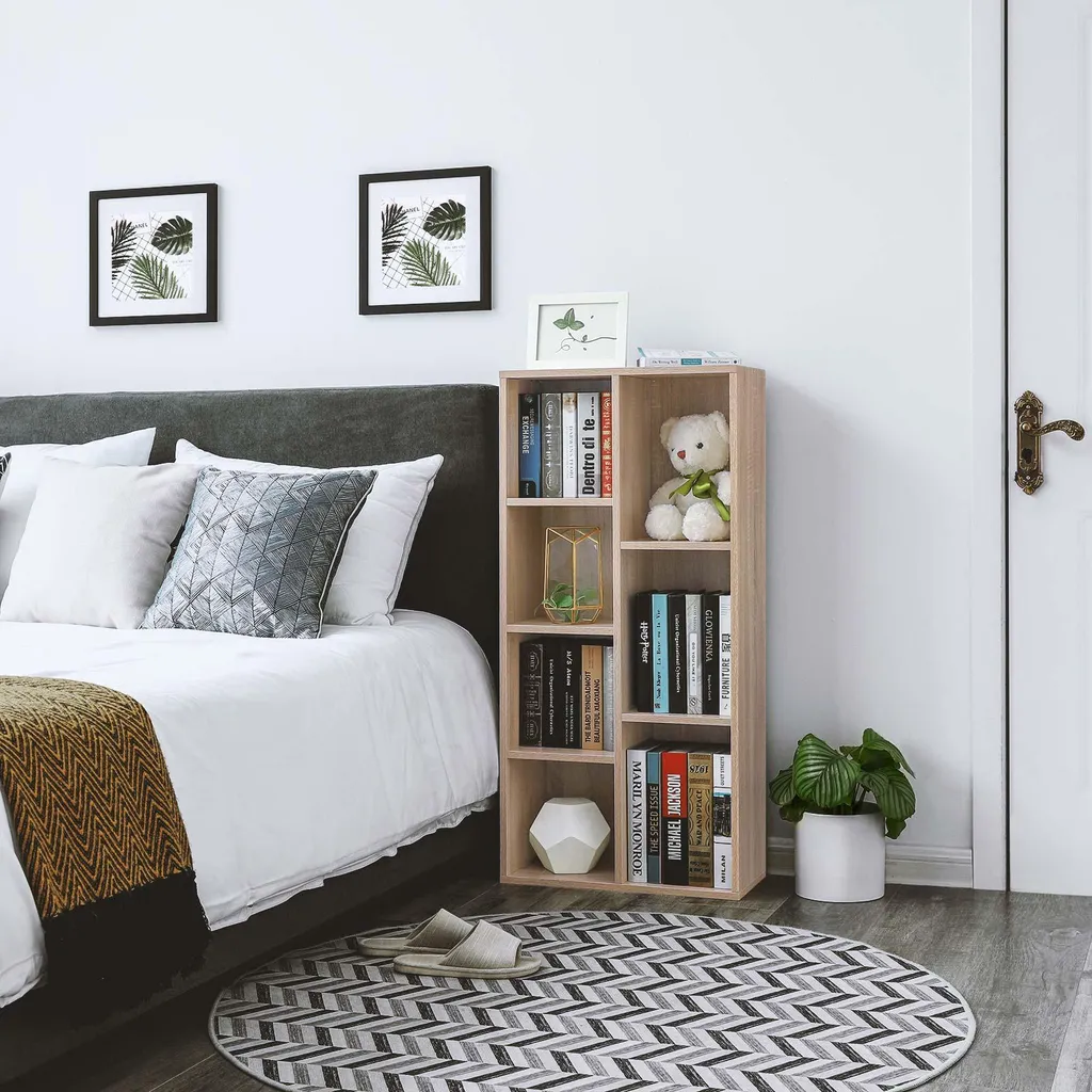 Bibliothèque 7 niches design scandinave étagère modulable multi-usage - 4