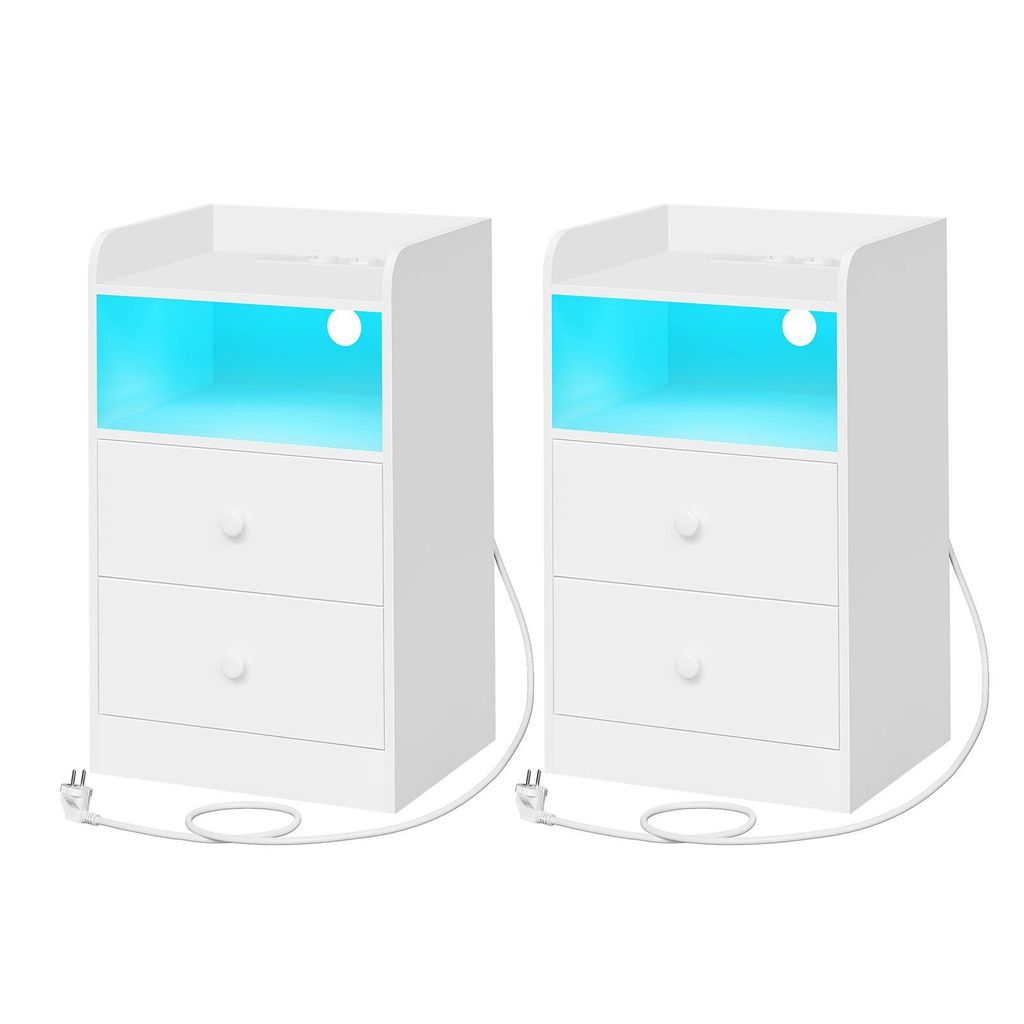 WOLTU Nachttisch Nachtschrank, Ladefunktion LED-Licht, 2 Produktbild 