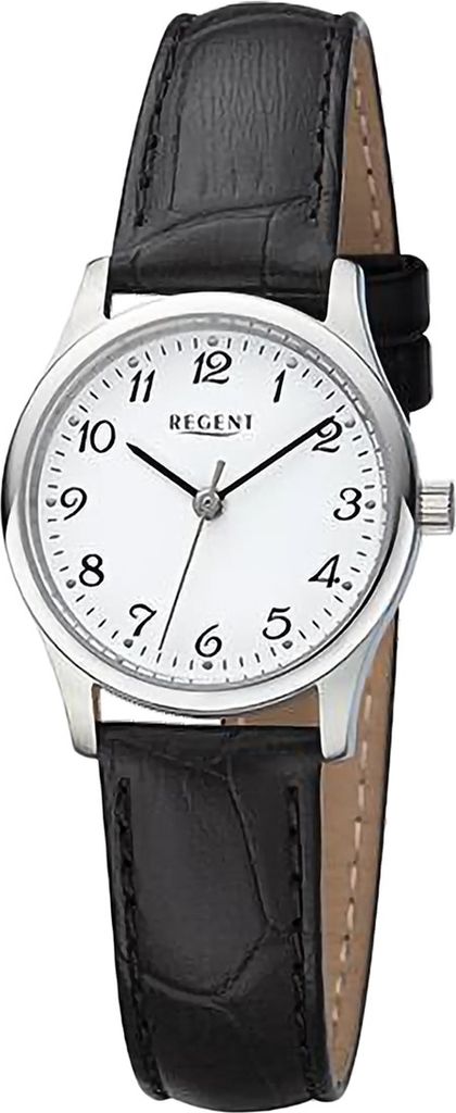 Regent Leder Damen Uhr Armbanduhr Quarz schwarz Lederarmband D2URF1249