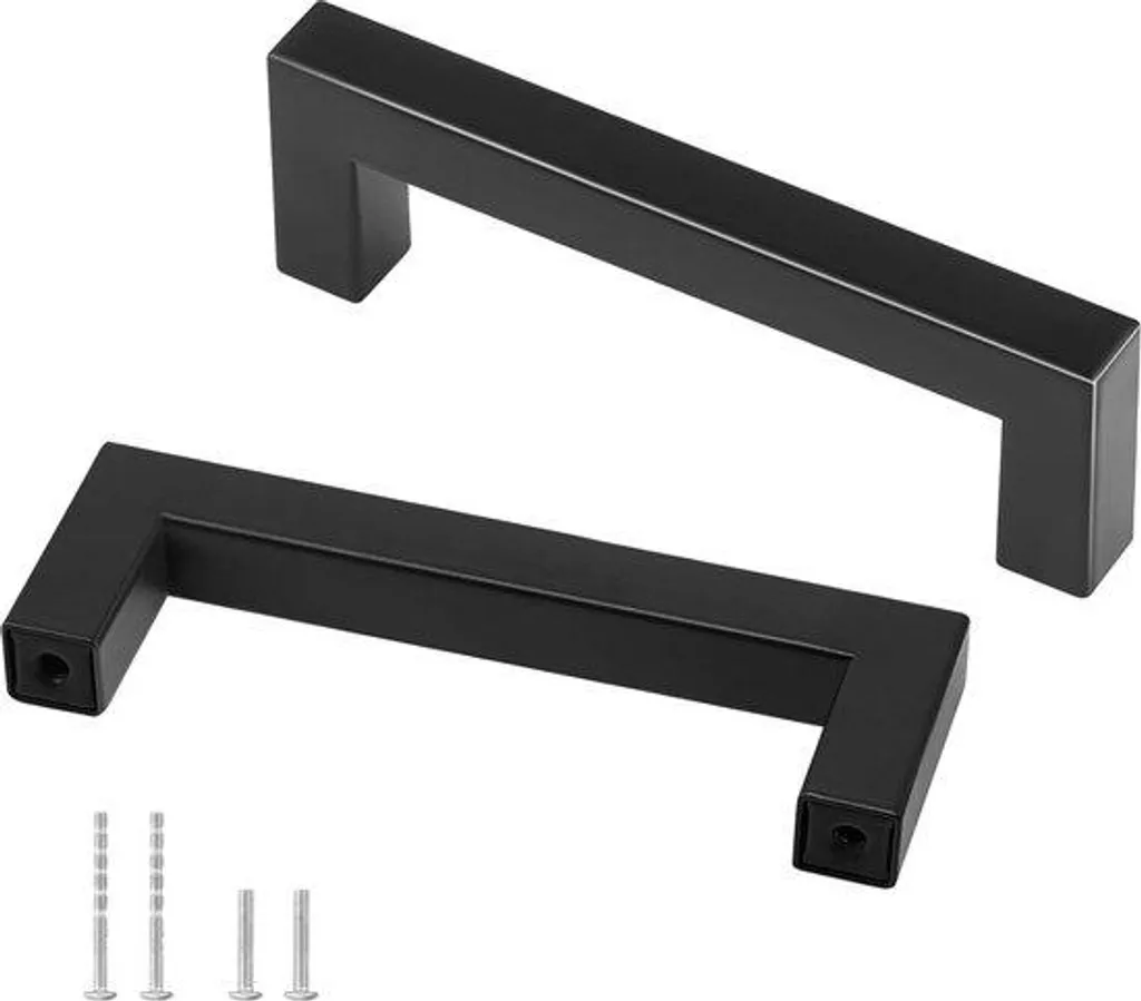 Glissière tiroir inox noir mat carrée 96mm montage central ultra solide