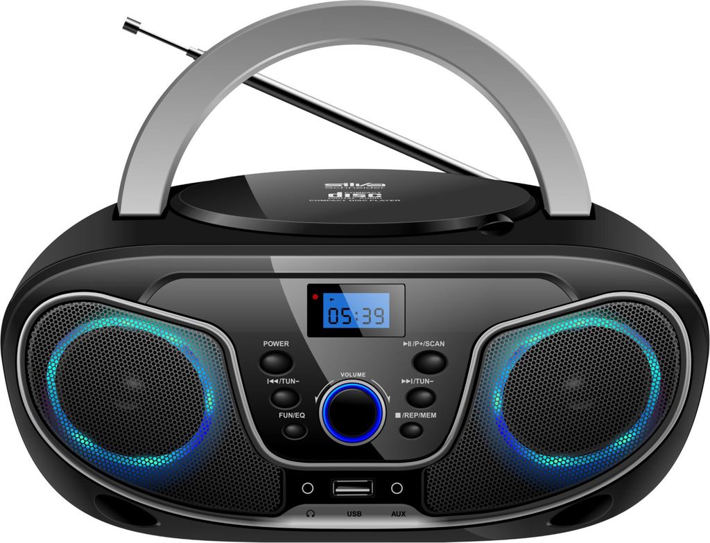 Silva Schneider MPC 19.4 schwarz/silber Portable Radio-/ CD-Player / USB Netz- und Batteriebetrieb