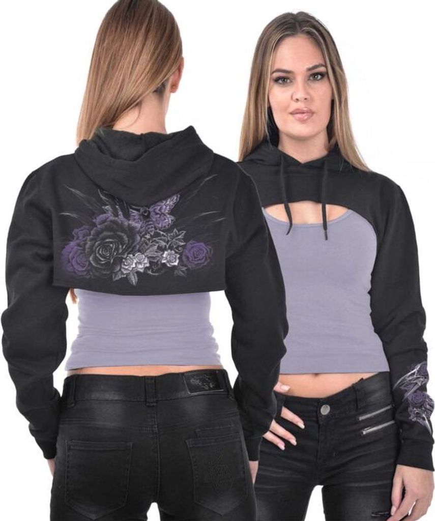 Alchemy England Kapuzenpullover Damen Reborn Nature Woman's Super Cropped Hoodie Doris schwarz XXL