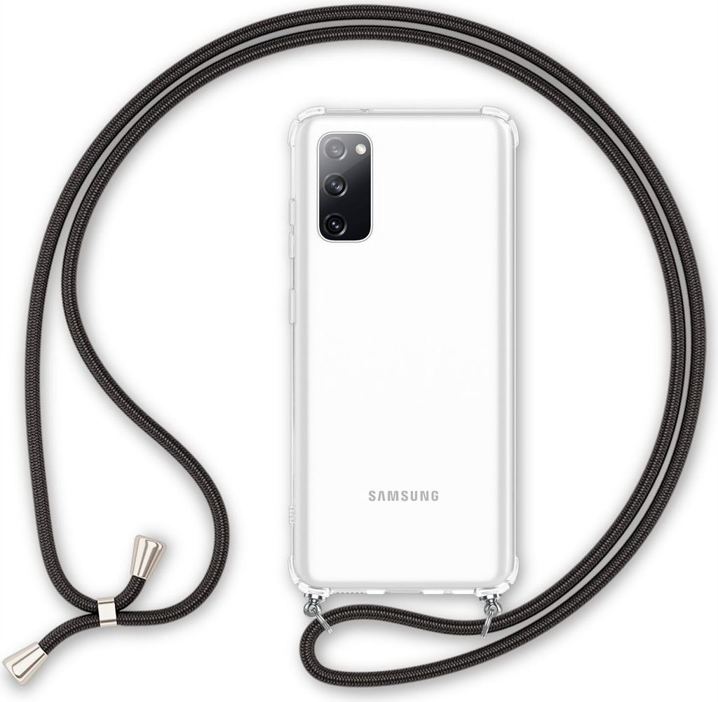 NALIA Samsung Galaxy S20 FE - Handy Hülle mit Kette Cover Schnur Kordel Case Schwarz
