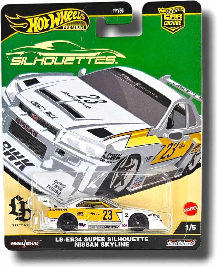 HOT WHEELS Premium LB-ER34 Super Silhouette Nissan Skyline Silhouette JBK59 1:64