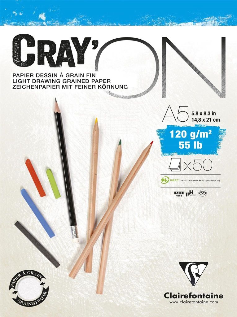 Clairefontaine Cray’On A5 weiß 120g 50Bl