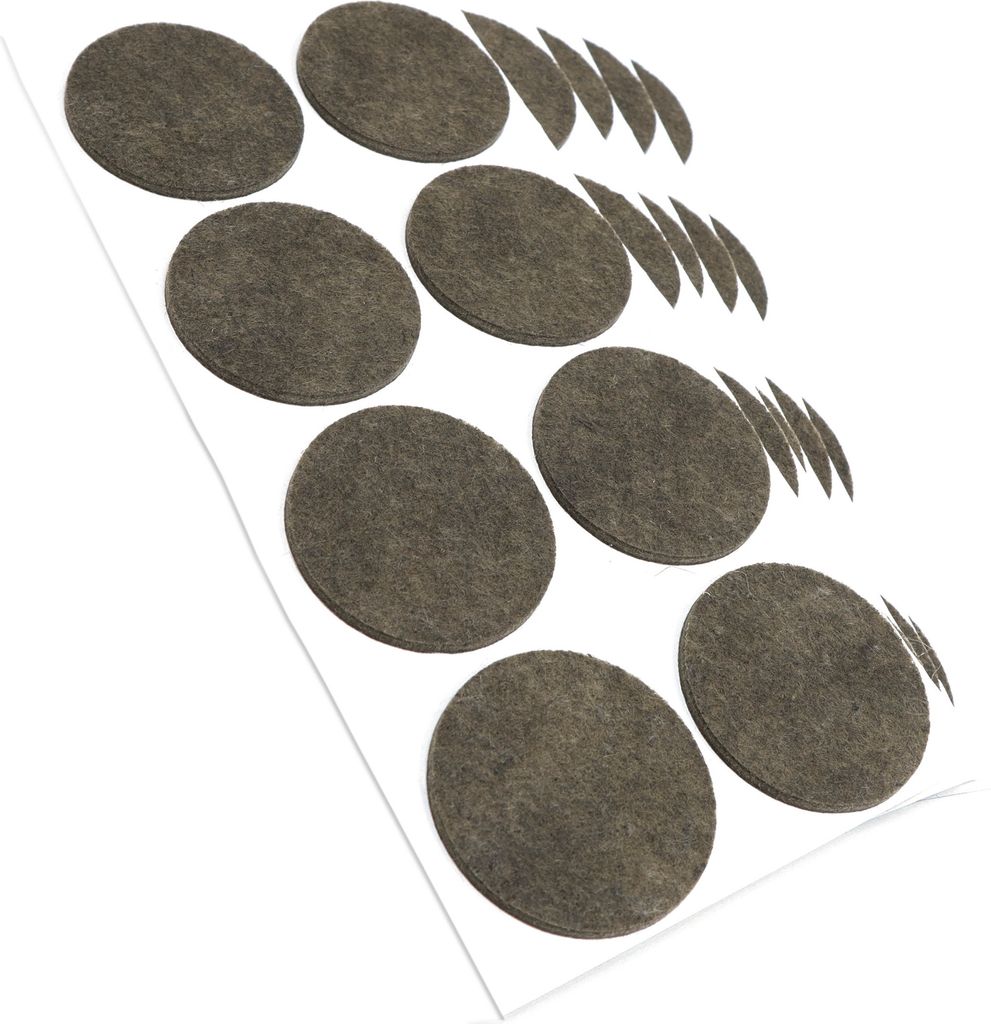 Adsamm | 40 x selbstklebende Filzgleiter / Braun / Ø 50 mm / rund / Möbelgleiter aus Filz mit 3.5 mm Stärke