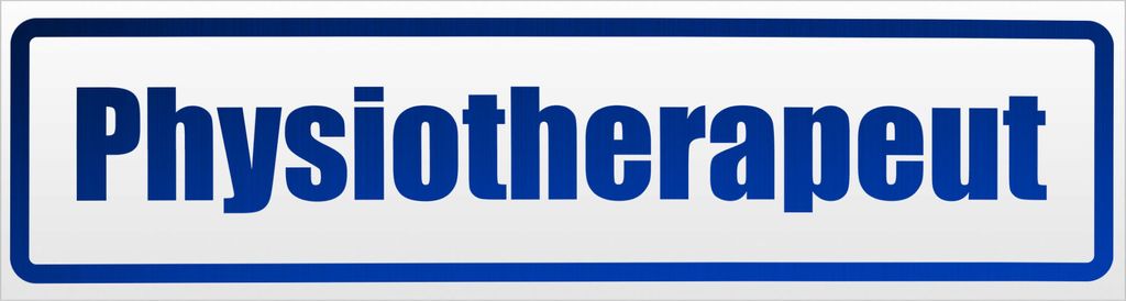 Kiwistar Physiotherapeut Magnetschild Schild magnetisch - 45cm Blau - reflektierend - Magnetfolie für Auto PKW Kfz