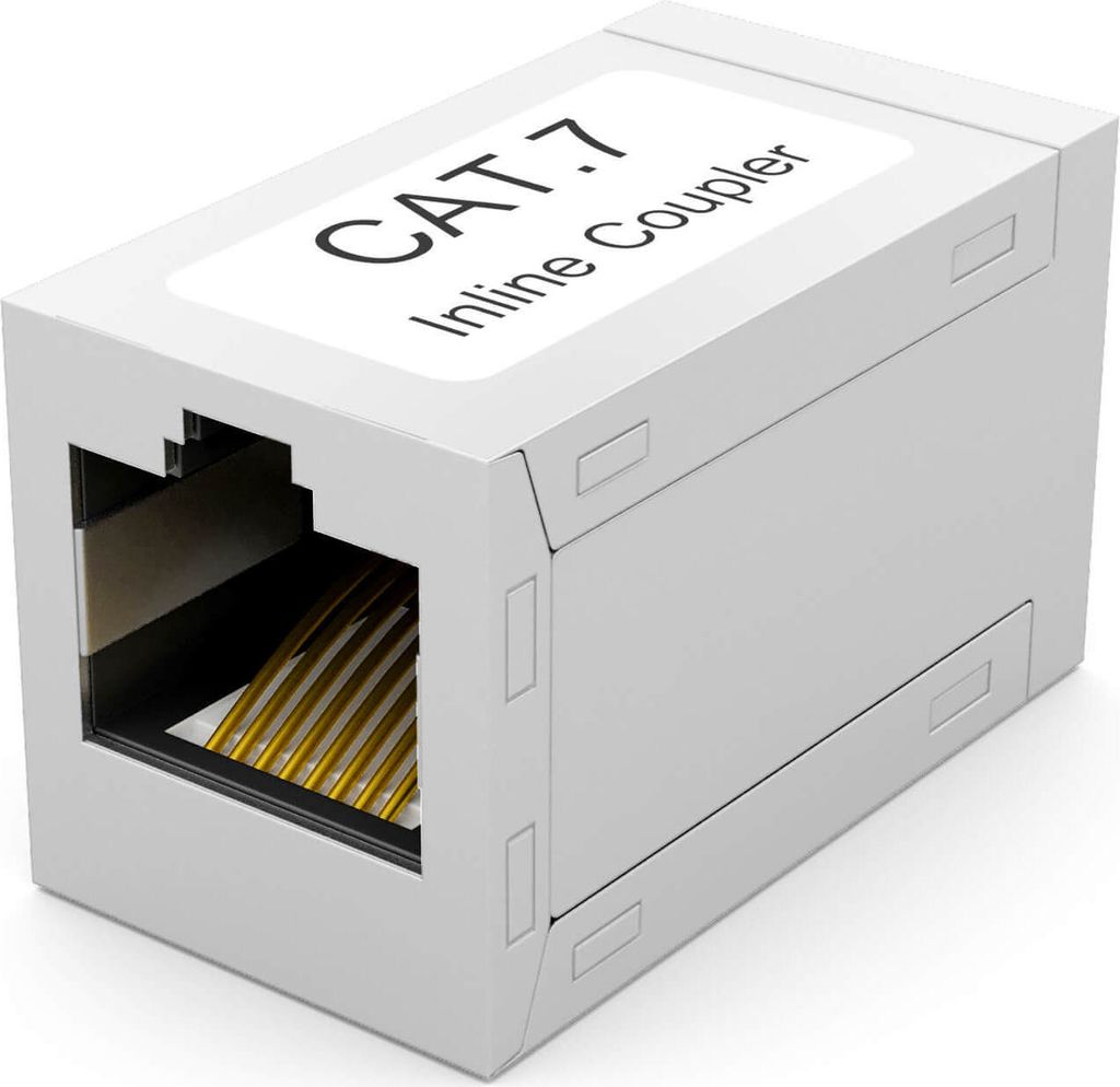 hb-digital Kabel Verbinder CAT 7 Patchkabelkupplung RJ45 Netzwerkkabel Adapter Indoor verchromt