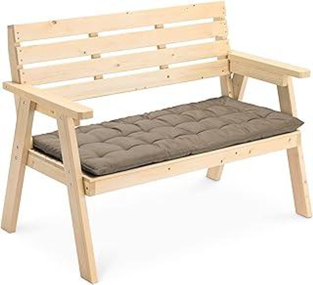 JEMIDI Bankauflage Sitzkissen für Bank - 120x40cm - Auflage Kissen Palettenkissen - Polsterauflage für Gartenbank Hollywoodschaukel - Braun