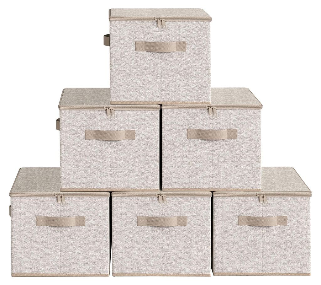 SONGMICS Stoffbox, faltbare Aufbewahrungsbox mit Griffen, Produktbild 