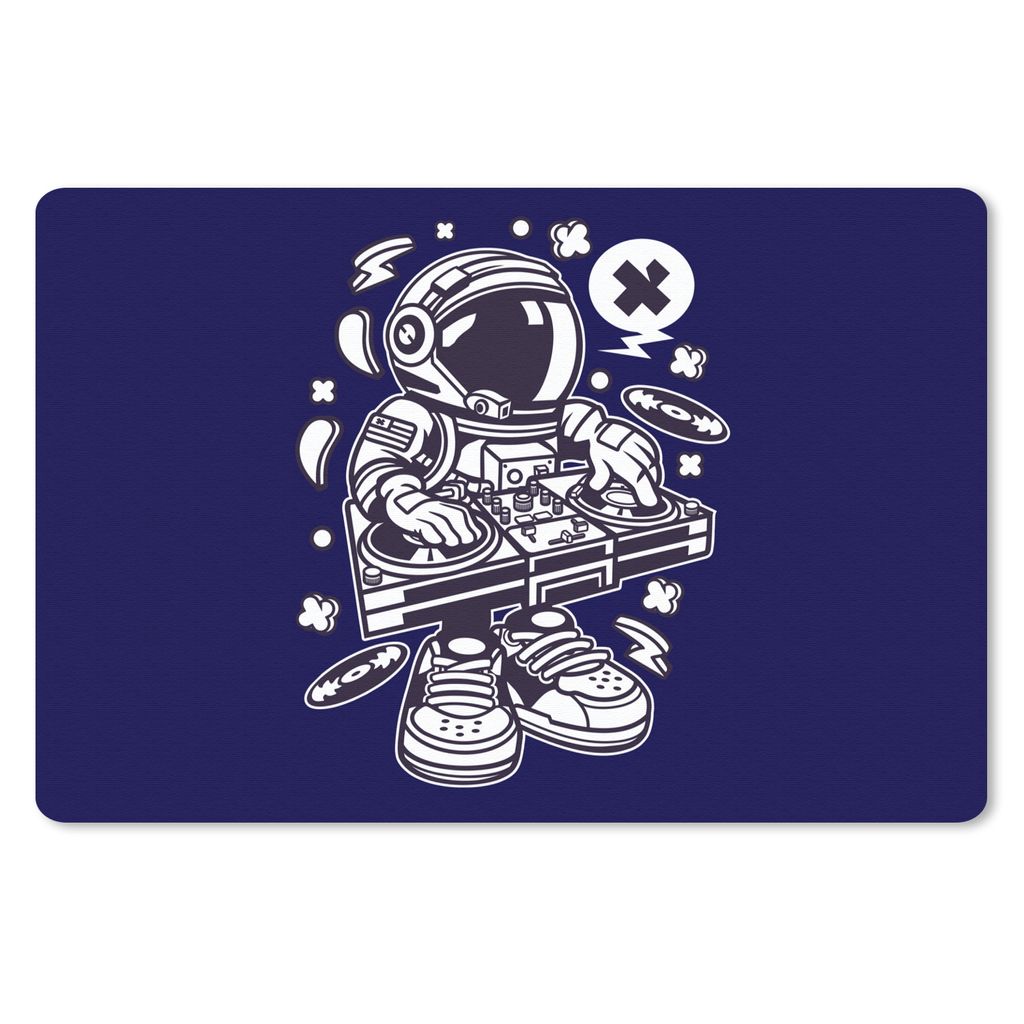 MuchoWow Mauspad Mousepad DJ - Astronaut - Jahrgang 27x18 cm - Mousepads - Maus Mat - Pad - Mausunterlage - Büroartikel - Desk Matten