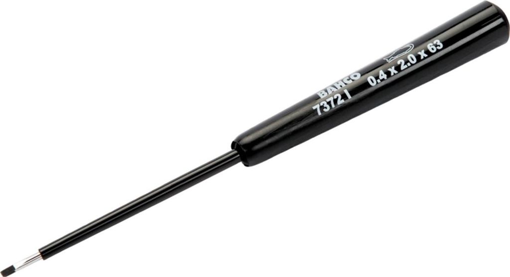 Bahco Präzisions-Schraubendreher für Schlitzschrauben mit Kunststoffgriff, 0,4 mm x 2,5 mm x 75 mm