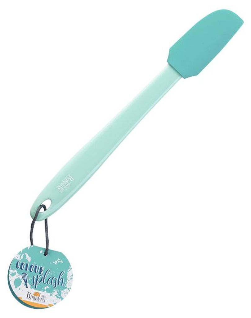 BIRKMANN Mini-Teigschaber, Türkis, L 27 x B 3,5 cm, BPA-freies Silikon, Hitzebeständig und Spülmaschi