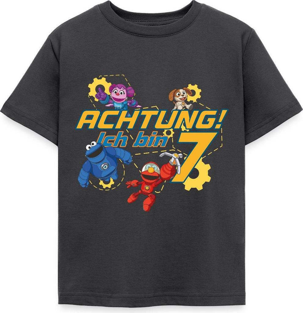 Spreadshirt Mecha Builders Kinderhelden Technik Teamwerk Spaß Kinder T-Shirt, 110/116 (5-6 Jahre), Dunkelgrau