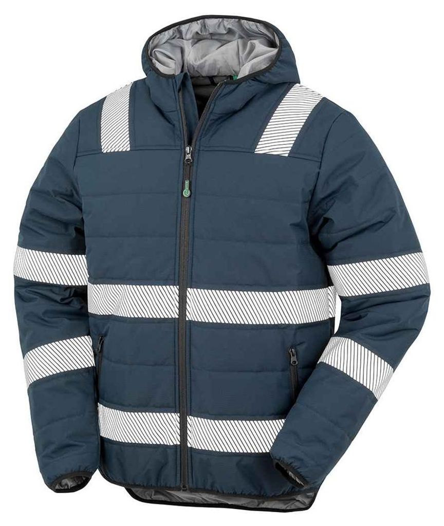 Result Genuine Recycled - Steppjacke Signalkleidung für Herren/Damen Uni LT5936 (XL) (Marineblau)