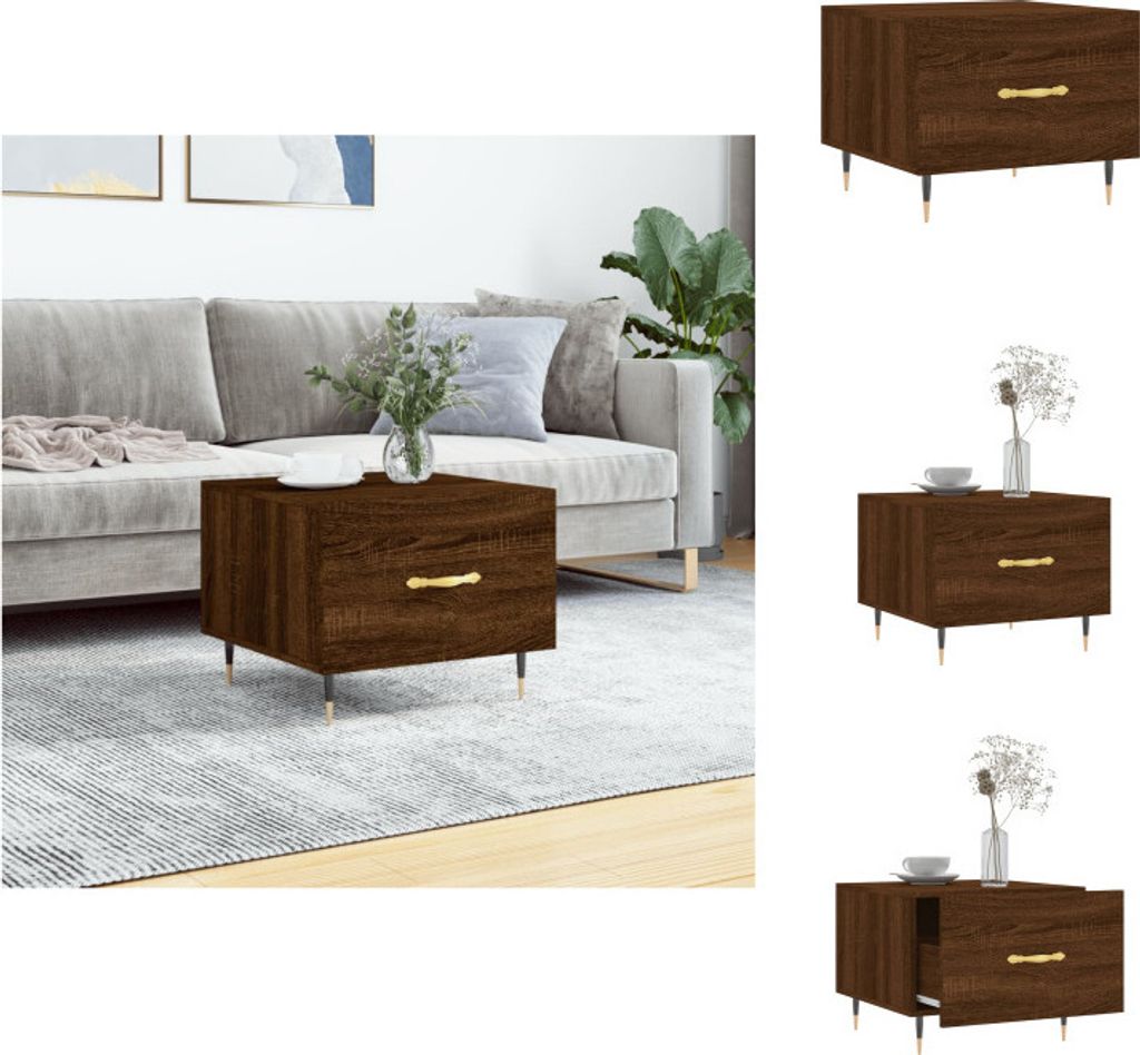 vidaXL Couchtisch Braun Eichen-Optik 50x50x40 cm Holzwerkstoff - Couchtische