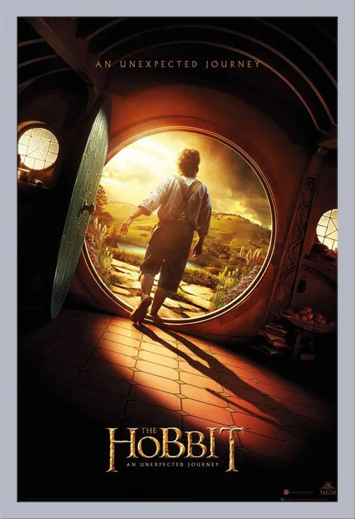 Poster Hobbit Cadre Argenté Shinsuke en MDF et Vitre Acrylique Résistante
