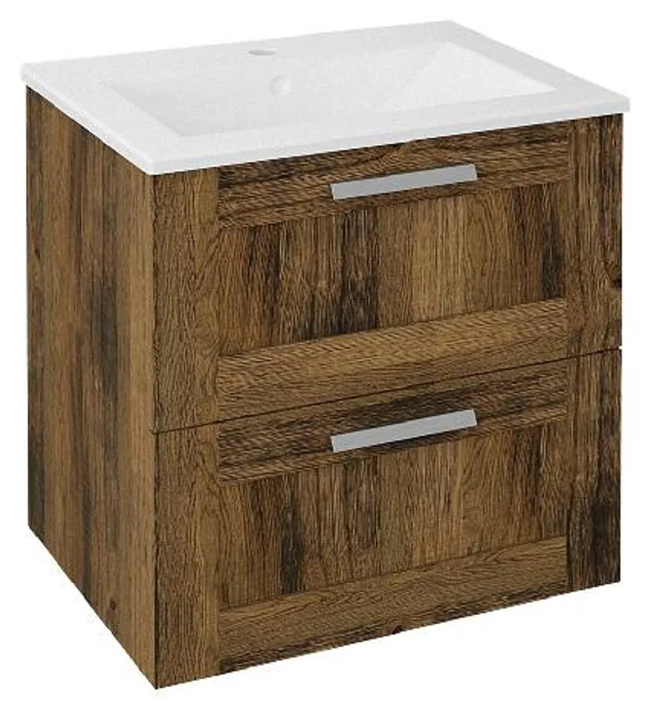 Meuble de rangement salle de bain 60cm chêne Collingwood pour petite vasque