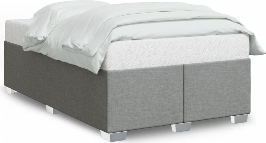 Maison Exclusive - Bettgestell ohne Matratze Hellgrau 120x190 cm Stoff