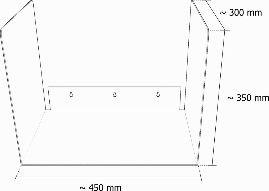 Kaminholzregal Kaminholzständer Massiv Wandmontage Pulverbeschichtet, Design:Weiß Wand Hängend