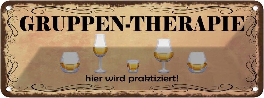 vianmo Blechschild 10x27 cm Bier Gruppen Therapie hier wird Spruch Zitat