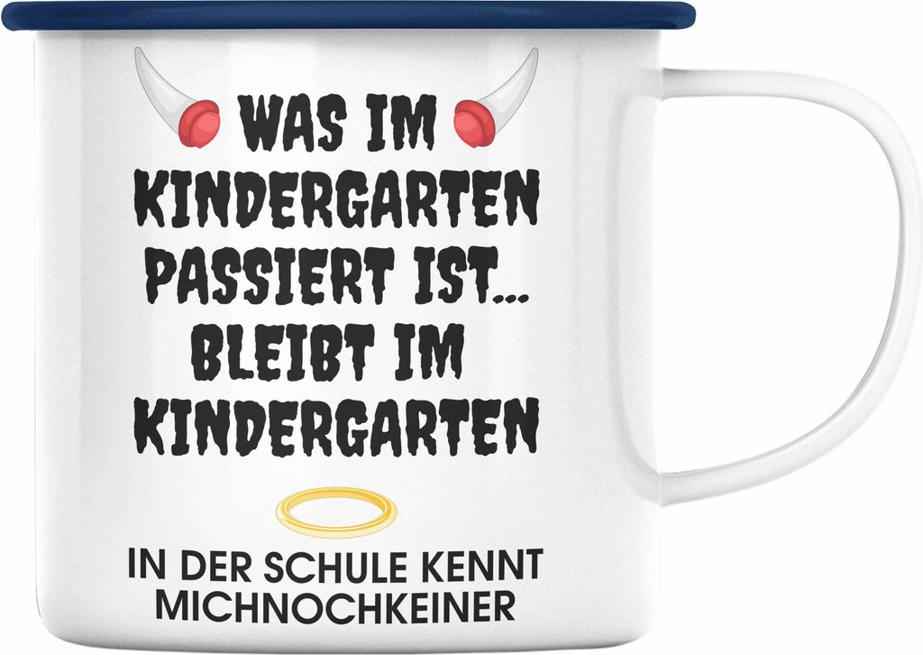 Trendation - Schulkind 2023 Lustig Einschulung Mädchen Junge Geschenk Schultüte Emaille Tasse Schulstart 1 Schultag Schuleinführung Schulanfang ...
