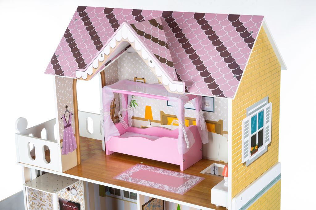 Puppenhaus Puppenstube Barbiehaus GS0022 Puppenvilla Spielzeughaus Holz Pferd 