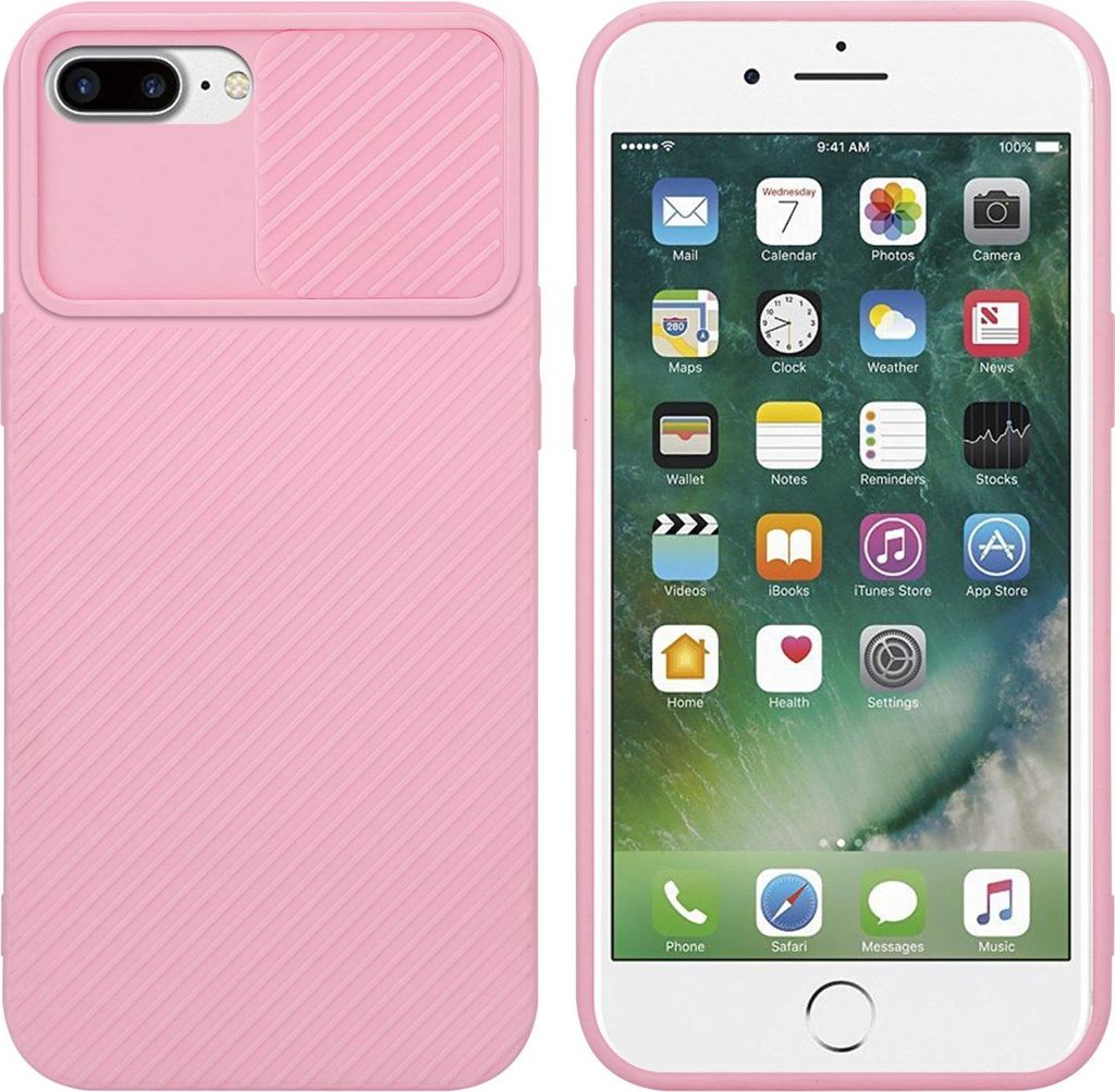 Cadorabo Hülle für Apple iPhone 7 PLUS / 7S PLUS / 8 PLUS Schutz Hülle in Rosa Handyhülle TPU Etui Case Cover