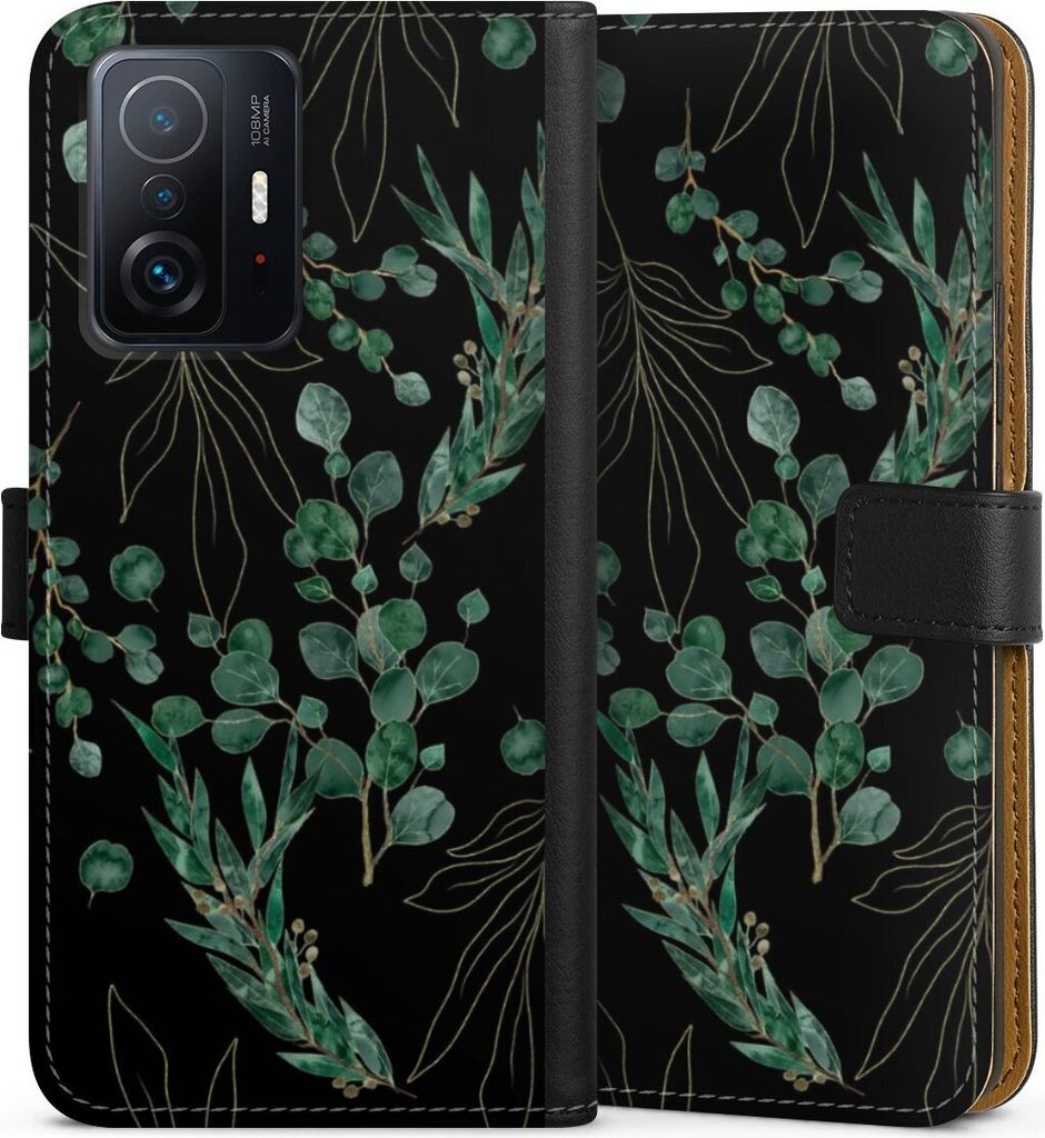 DeinDesign Klapphülle für Xiaomi 11T 5G Handytasche Lederhülle Tasche Blätter Natur Eukalyptus