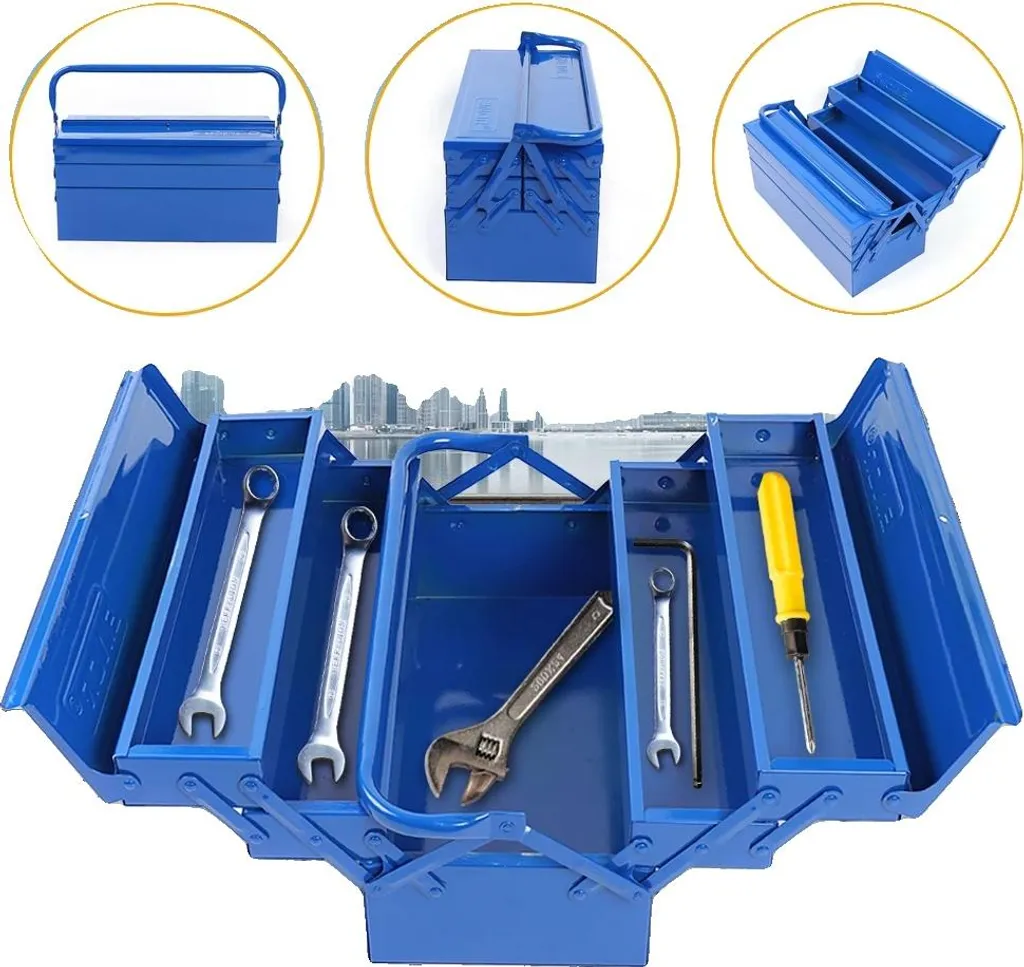 Boîte à outils bleue 400 mm idéale pour atelier et transport de matériel