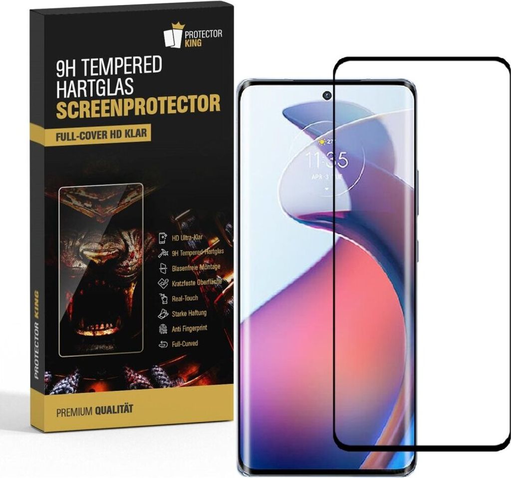 1x 9H Panzerglas für Motorola Moto S30 Pro FULL CURVED Displayschutz Schutzglas Panzerfolie Schutzfolie Displayglas Hartglas echtes Tempered Siche...