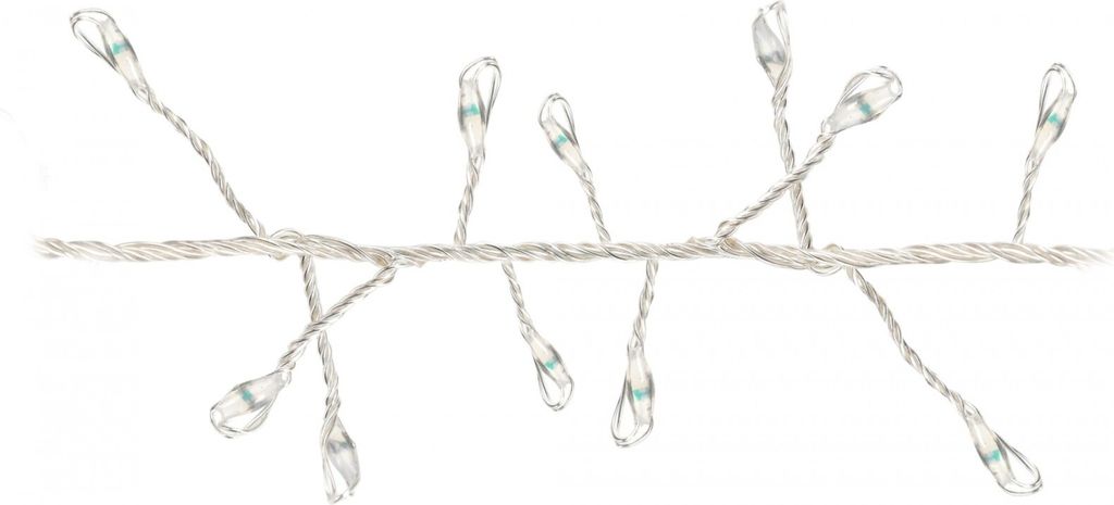 Catena luminosa a grappolo di LED in filo d'argento, bianco Immagine del prodotto 