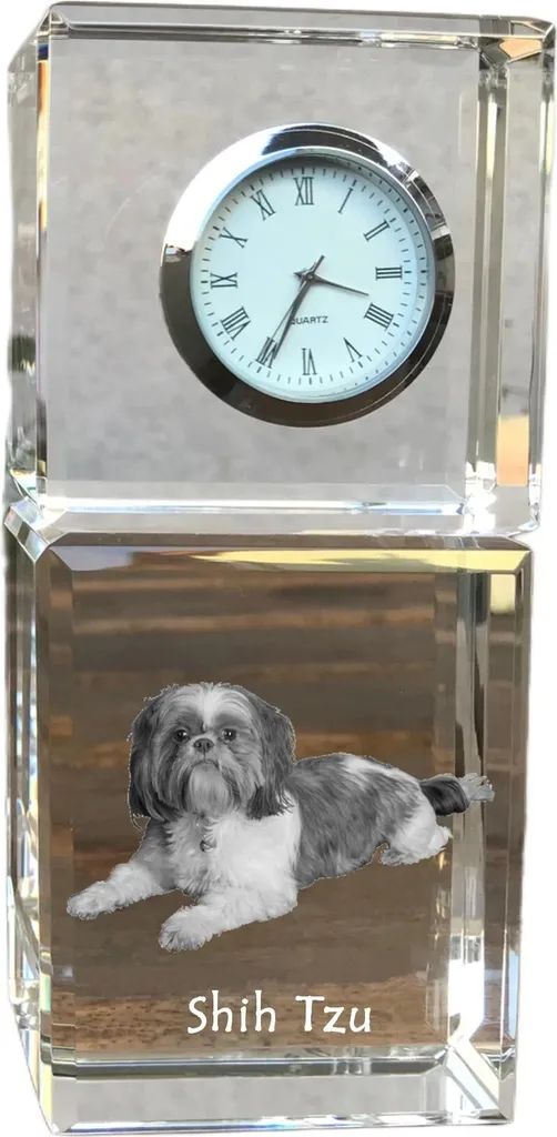 Ricordo Cane Shih Tzu - Orologio Commemorativo in Cristallo Art-Dog