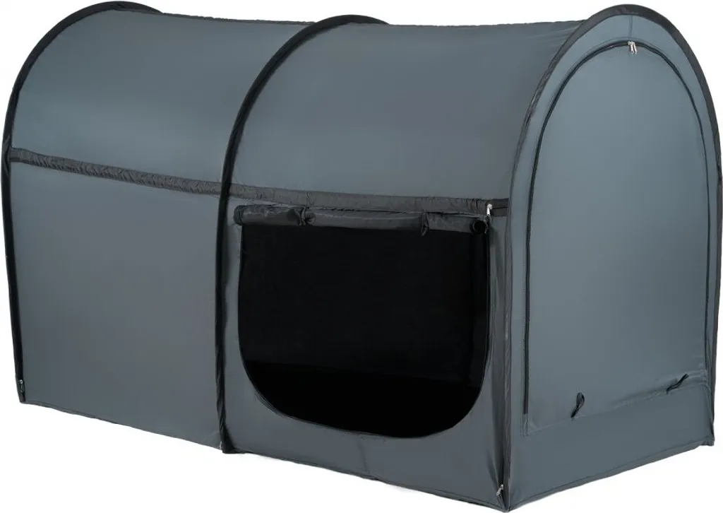 Tente de lit ciel de lit avec 4 portes respirant 190x99x119 cm Gris