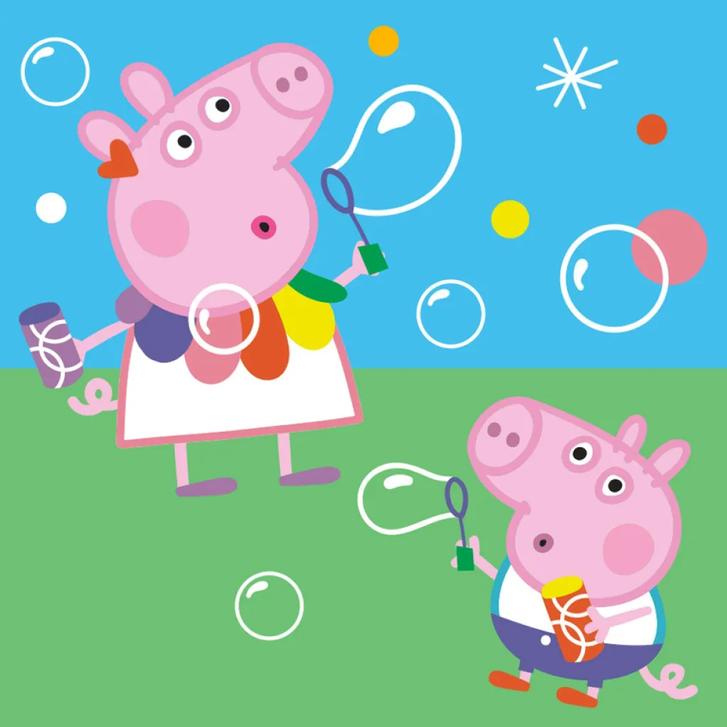 Serviette Magique 100% Coton Peppa Pig 30x30 cm - Pack de 36 Unités