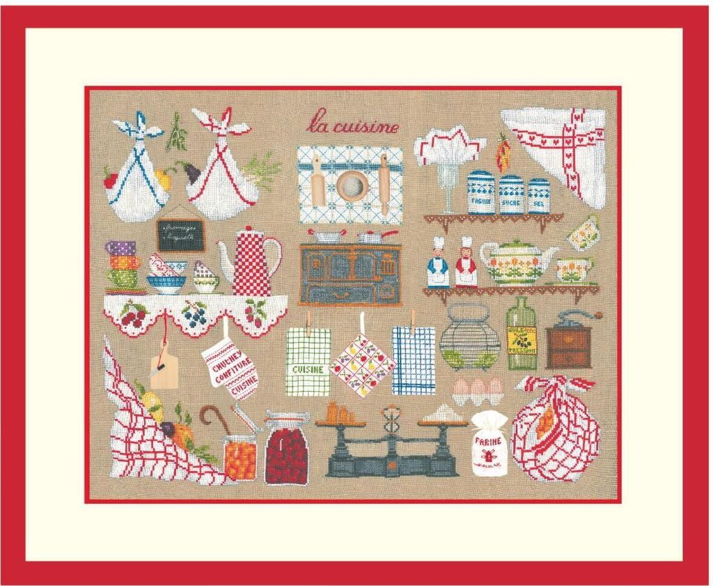 Le Bonheur des Dames Kreuzstich Set "Die Küche", Zählmuster, 37x50cm