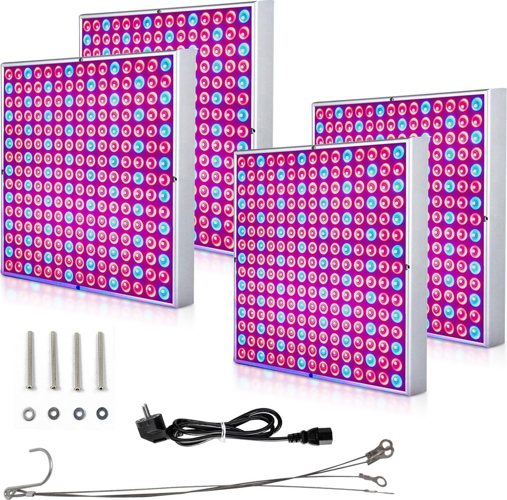 Jayseuw 4PCS LED lampa na rastliny, 45W s 225 červenými a Obrázok produktu 