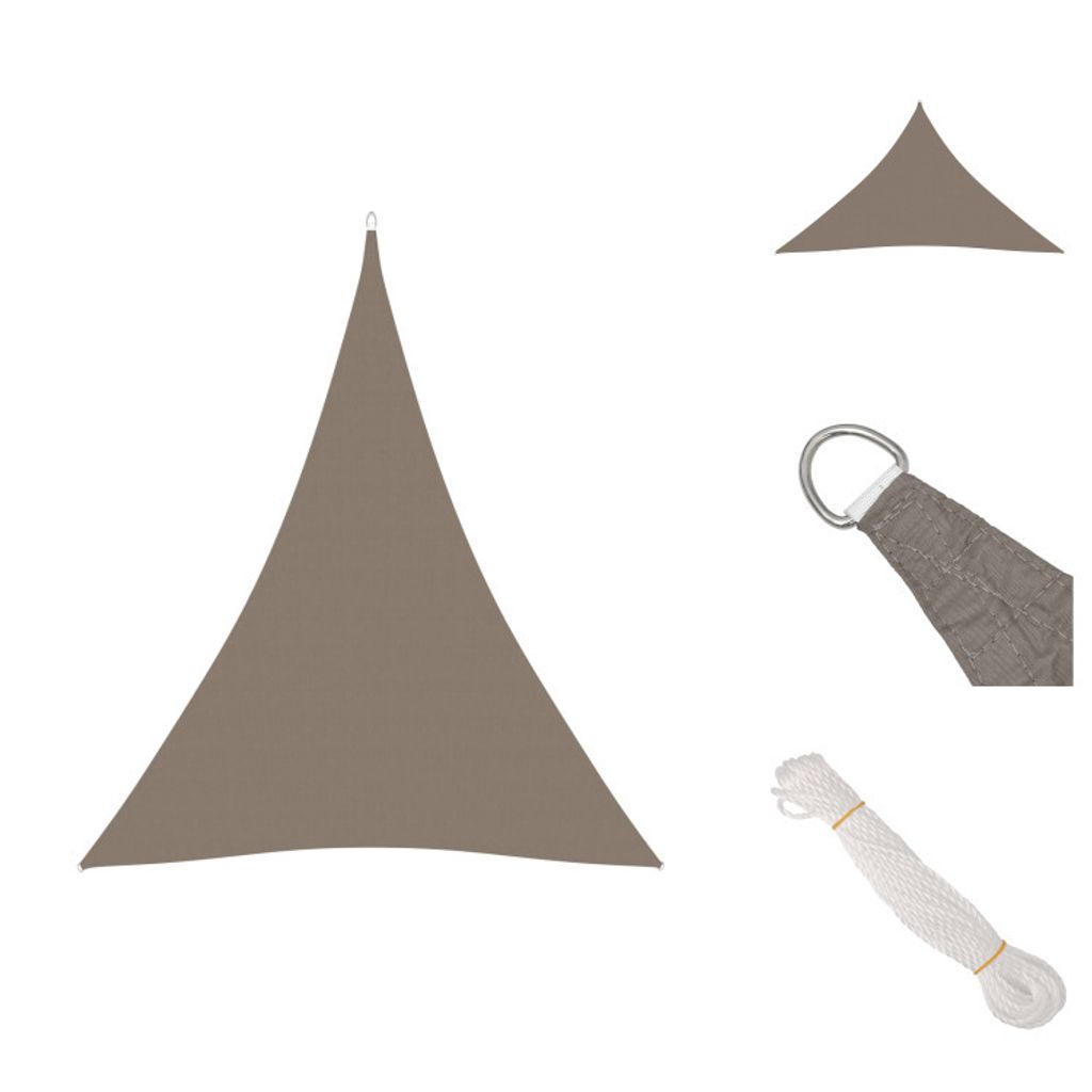 vidaXL Sonnensegel Oxford-Gewebe Dreieckig 5x7x7 m Taupe - Sonnenschirme & Sonnenschutze