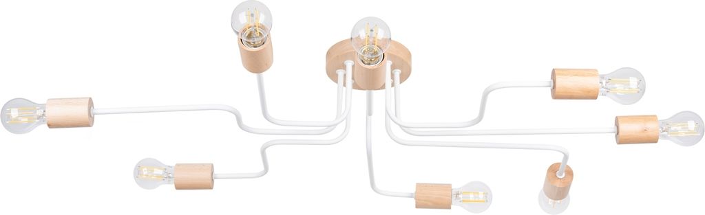 Kronleuchter TIMBO 8 weiß 8xE27 15W Stahl/Holz 16.5x60x100cm Sollux Lighting