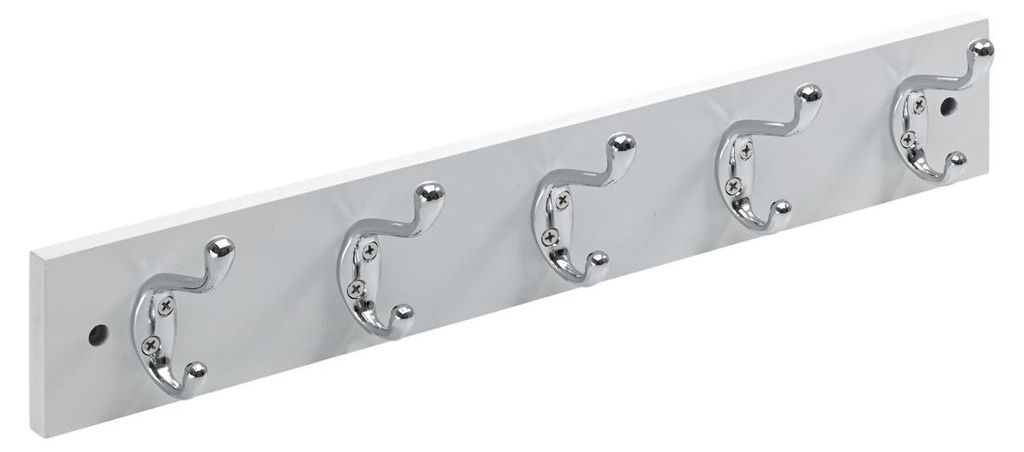 Hettich Garderobenleiste 5 Haken 50,0 x 8,0 x 7,5 cm weiß
