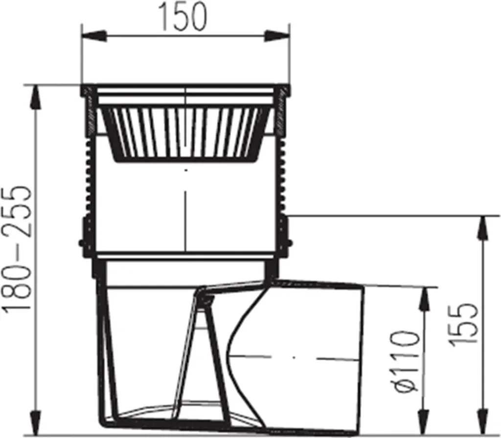 Siphon de balcon et terrasse 15x15 cm avec grille inox anti-odeur - 4